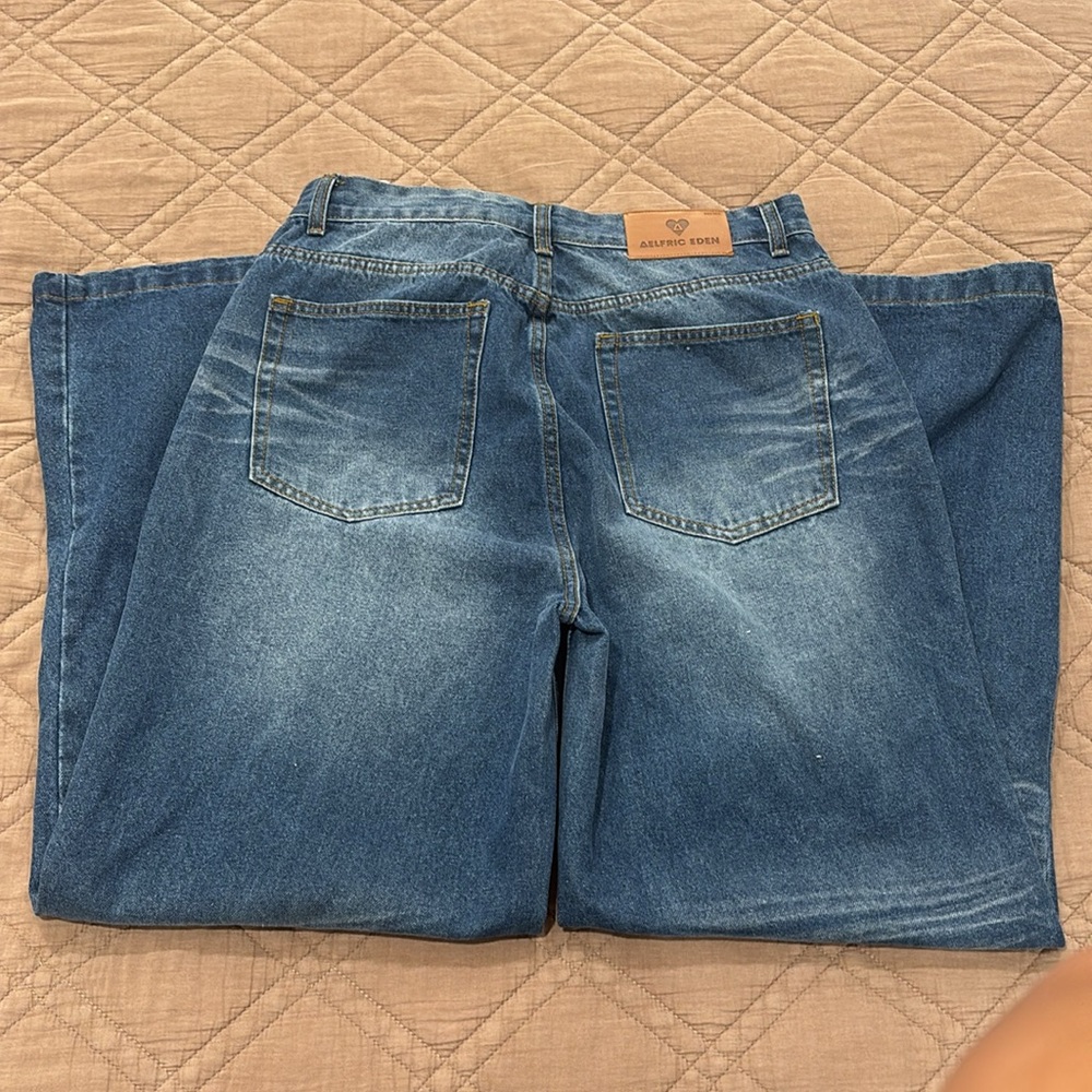 aelfric eden mens blue baggy jeans - Picture 3 of 4